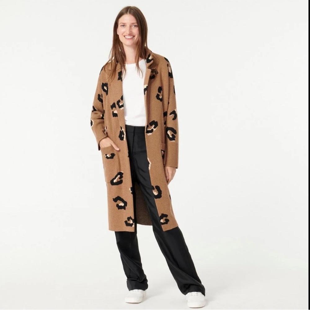 J Crew Ella sweater blazer in leopard XS